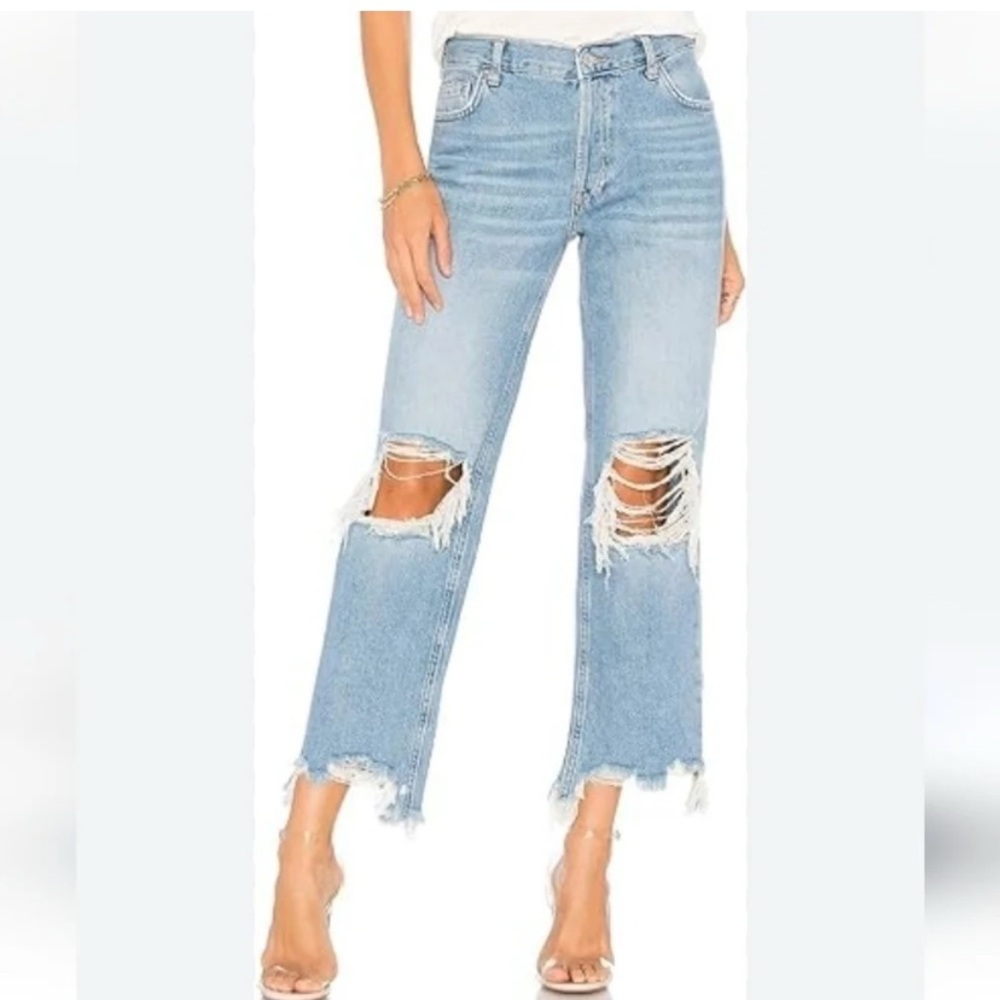 {We The Free | Free People} Distressed Straight Leg Jeans ~ Size 29